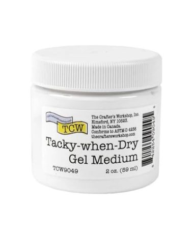 The Crafter’s Workshop – Tacky-When-Dry Gel Medium, Foil Adhesive for Paper Crafts, Journaling & Mixed Media | Dries Clear & Tacky for Glitter, Gilding & Mica Effects, 2 oz Jar