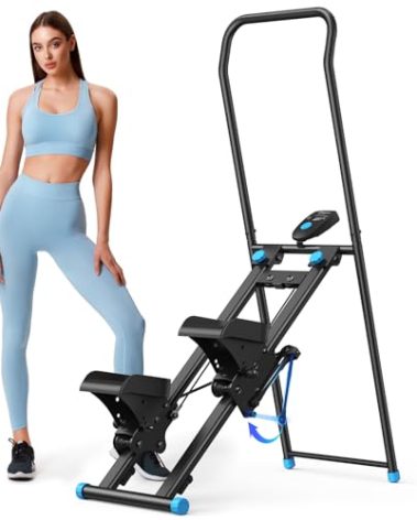 MERACH Stair Stepper for Home Gym Exercise, New Version Vertical Climber Machine for Full-Body Workout, Compact Folding Cardio Exercise Climber with Extended Step Range, Adjustable Handlebar & Pedals