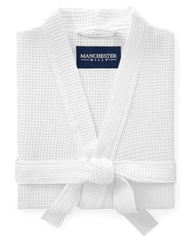 Manchester Mills Waffle Weave Kimono Collar Robe - one size