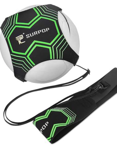 Soccer/Volleyball/Rugby Trainer, Football Kick Throw Solo Practice Training Aid Control Skills Adjustable Waist Belt for Kids Adults (Glow)