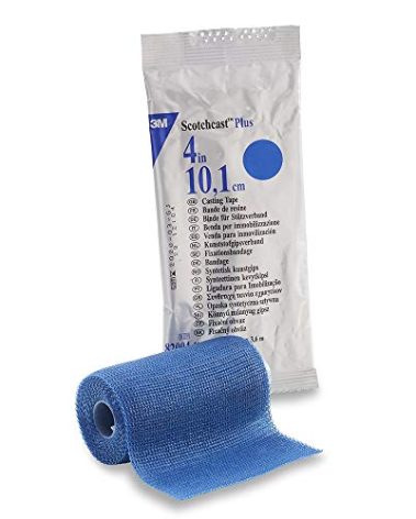 Scotchcast Plus Cast Tape 4 Inch X 12 Foot Fiberglass Blue, 82004B - ONE ROLL