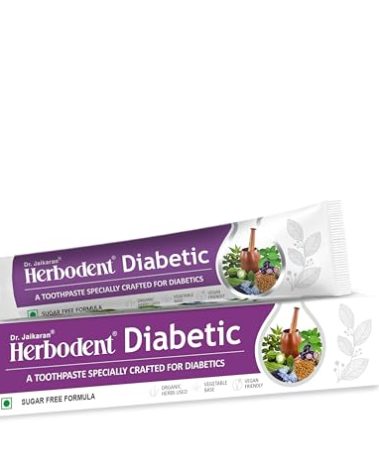 Herbodent® Diabetic Toothpaste- 3.53 oz | Toothpaste Specially Crafted for Diabetics | SLS & Sugar Free Formula | 7 Organic Herbs - Jamun, Fenugreek, Bitter Gourd, Madhunashini, Black Seed Pack of 1