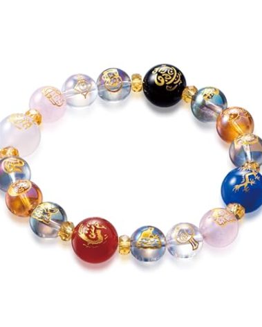 横浜わくわく館 Japan money lucky charms bracelet crystal bracelets feng shui good luck japan traditional design wealth men women unisex stretch