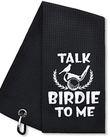 Hafhue Talk Birdie to Me Funny Golf Towel, Golf Gifts for Men Women, Golf Accessories for Men or Women, Birthday Gifts for Golf Fan, Retirement Gift for Men Dad Grandpa