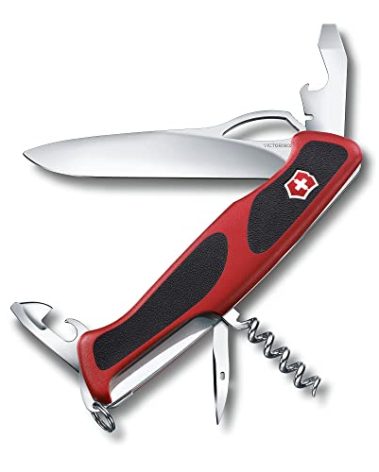 Victorinox Swiss Army RangerGrip 61 Pocket Knife, 130mm, Black/Red
