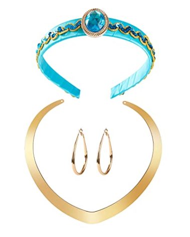 Carkno Princess Costume Accessories Women Dress Up Headband Necklace Halloween Cosplay