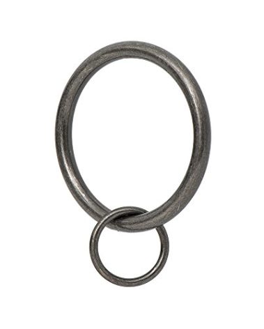 Ivilon Drapery Eyelet Curtain Rings - 1.7" Ring Loop for Hook Pins, Set of 14 - Pewter