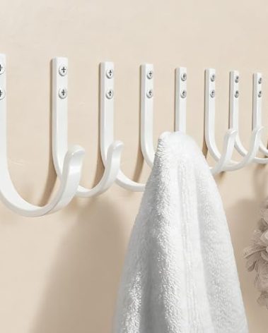 Josmimic 10-Pack Wall Hooks for Towel/Coat - 22LB Heavy Duty Metal Hanger Wall Mount, for Outdoor, Closet, Door, Shelf, Bathroom, for Backpack, Cup, Clothes, Mug, White Matte Screws Included