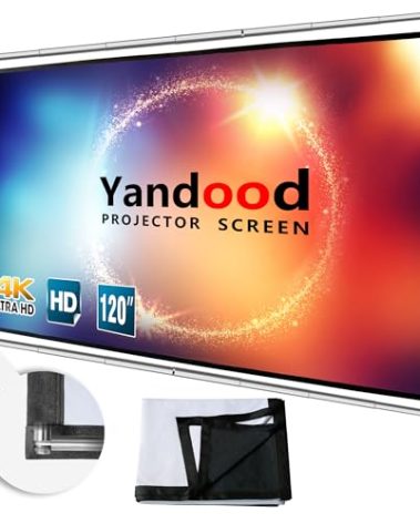 Portable Projector Screen 120 inch with Combined Pole Frame Black Backing Silver Foldable Projection Screen