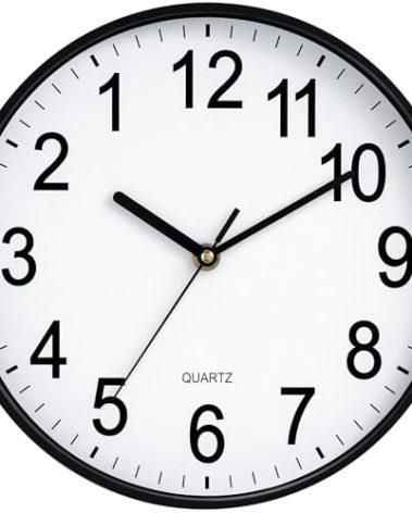 HYJOOY Backwards Wall Clock 12 inch Run Counterclockwise Reverse Clock Novel Decorative Wall Clock Battery Operated with Large Numbers for Living Room Kitchen Office School Classroom Bar