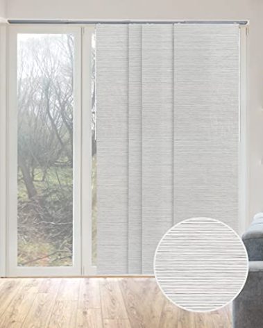 GoDear Design Adjustable Vertical Blinds for Patio Doors, Panel Track Blinds for Indoor Windows and Room Dividers, Extendable Track from 45.8" to 86" W, Trimmable Panel Curtains Up to 96" H, Marble
