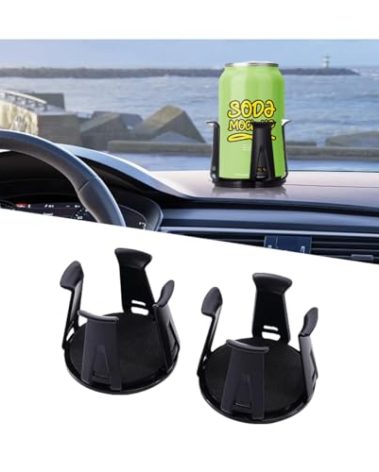 Zpana Car Slim Can Cup Holder Adapter, 2PCS Vehicle Energy Drink Holder Insert, Reversible Wiggle Free Automotive Cup Holder Expander Accessories, Universal for SUV, Sedan, Truck(2PCS)
