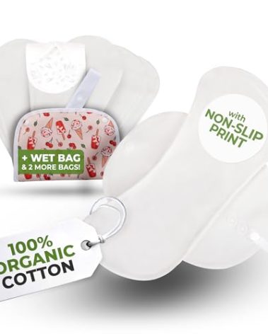 Non-Slip, Organic Cotton Reusable Panty Liners for Teen Girls (Small 7-Pack) - 100% Breathable & High-Temp Washable Cloth Panty Liners for Vaginal Discharge - Gentle on Skin, Stay Fresh & Dry Daily
