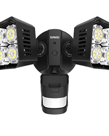 SANSI LED Security Motion Sensor Outdoor Lights, 30W (250W Incandescent Equivalent) 3400lm, 5000K Daylight, Waterproof Floodlights, Black