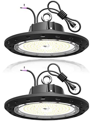 CHMLT 2Pack 150W UFO LED High Bay Light 22500LM 0-10V Dimmable Eqv.600W HPS/MH High Bay Led Shop Lights 5000K High Bay Led Lights for Shop Warehouse Factory