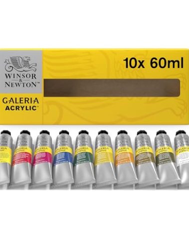 Winsor & Newton Galeria Acrylic Paint, 10 x 60ml (2--oz) Tube Paint Set