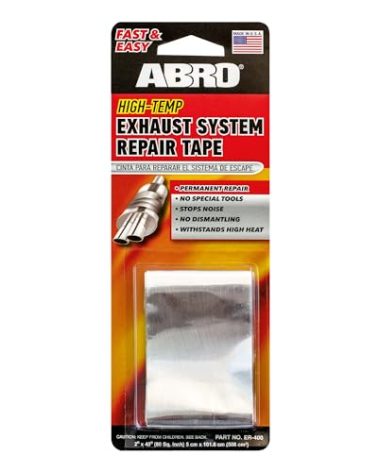 ABRO Exhaust Tape: Muffler Repair Kit, High Temp Aluminum Bonding Agent Exhaust Leak Tape, Fast, Economical, Permanent Solution to Stop Noise and Seal Out Dangerous Fumes, No Special Tools Required