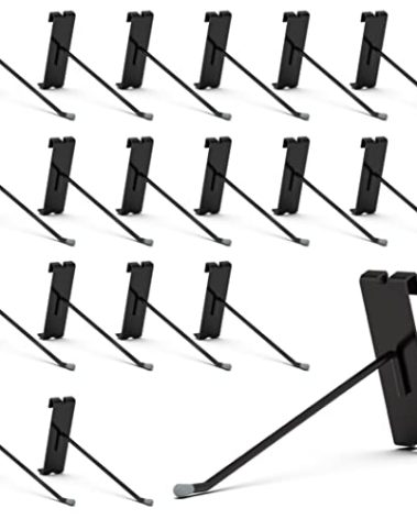 HUHOLE Gridwall Hooks 6 Inch, 50PC Display Hooks for Grid Wall, Hook for Grid Wall Panel, Black