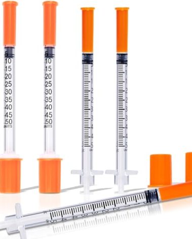 0.5ML Syringe, Lab Supplies Syringes 31G 5/16 Inch, Individually Wrapped, Pack of 100