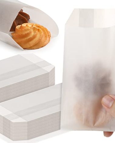 600 Pieces Flat Glassine Waxed Paper Treat Bags Semi Transparent Cookies Bags Sleeves for Bakery Cookies Candies Dessert Party Favor (3 x 5 Inch)