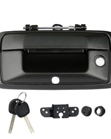 omoZone Tailgate Handle with Camera Hole Liftgate Latch Handle with Key Lock Cylinder Fit for 2016-2019 Chevrolet Chevy Silverado GMC Sierra