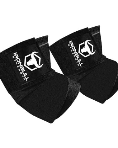 Elbow Wraps for Weightlifting (1 Pair) - 50" Elastic Elbow Braces for Weight Lifting - Elbow Support for Bench Press, Powerlifting, Fitness, & Gym Workout - Gym Elbow Straps Weightlifting (Black)