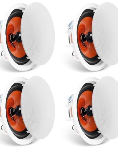 VEVOR 4 PCs 8 Inch in Ceiling Speakers, 400W Flush Mount Ceiling & in-Wall Speakers System with 8" Woofer,1" Tweeter, for Home Kitchen Living Room Bedroom or Covered Outdoor Porches