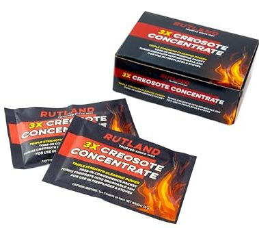 Rutland Creosote Concentrate - Triple Power Remover Packets - Fireplace Cleaner & Chimney Sweeping Kit, Premium Creosote & Soot Remover, Case of 5 Toss-In Packets
