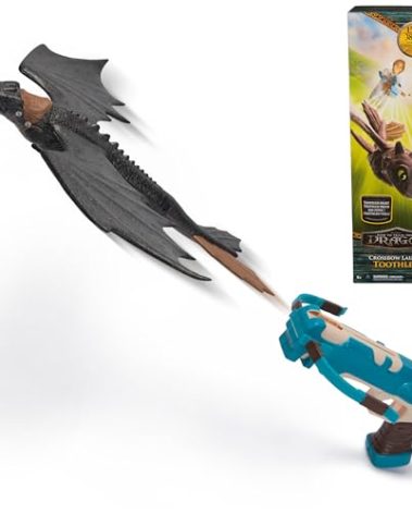 Dreamworks Dragons. How to Train Your Dragon, Crossbow Launch Toothless, Flying Stunt Glider, Kids Toys for Boys & Girls Ages 4 and up (Amazon Exclusive)