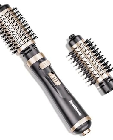 Beautimeter Hair Dryer Brush 3-in-1 Hair Styler, Rotating Blow Dryer Brush with 2-Inch and 1.5-Inch Brushes