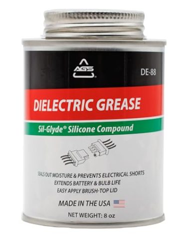 AGS Automotive Solutions Brush Top Can Dielectric Silicone Grease Compound for All Electrical Components and Connectors, 8 oz, Percise and Easy Application