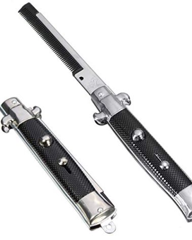 Rhode Island Novelty 9" Stainless Steel Switch-Blade Folding Pocket Comb (1-Unit)