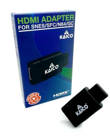 Kaico HDMI Adapter with S-Video and Composite Support Compatible with Nintendo N64, 64, Super Nintendo SNES, Famicom and Gamecube. A Simple Plug & Play Pass Through Adaptor Solution
