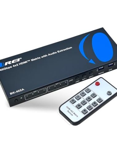 OREI 8K eARC HDMI Matrix Switch 4 X 2, Switcher with Audio Extractor UltraHD Supports Upto 4K @ 120Hz IR EDID HDCP 2.3 - Remote Control (BK-402A)