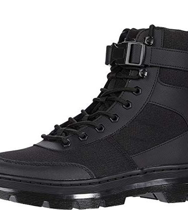 Dr. Martens womens Lace Fashion Boot, Black Element & Black Poly Rip Stop, 6 Women 5 Men US