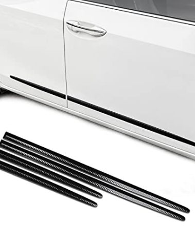 XmuxHai 4PCS Dent Prevent Car Door Protector,Door Molding Trim Kit Strips,Universal Door Protector Automotive Molding Trim,Prevents Dents Scratches,Bright (Black)