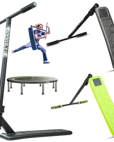 Bounce Trampoline Pro Scooter for Tricks – Real Headtube, Pro T-Bar, Foam Deck – Indoor & Outdoor Stunt Practice – Madd Gear (Black)
