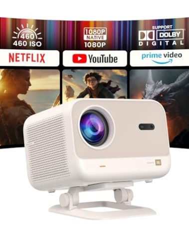 [Netflix-Licensed/Sound by JBL] Yaber L2 Plus Projector with WiFi and Bluetooth, Native 1080P Projector 4K Support, Auto Focus/Keystone Correction, Built-in Apps, Portable Proyector for Home & Outdoor