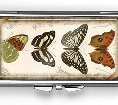 Vintage Desgin Butterfly Pill Box Compact Rectangle 7 Day Pill Box Pill Case