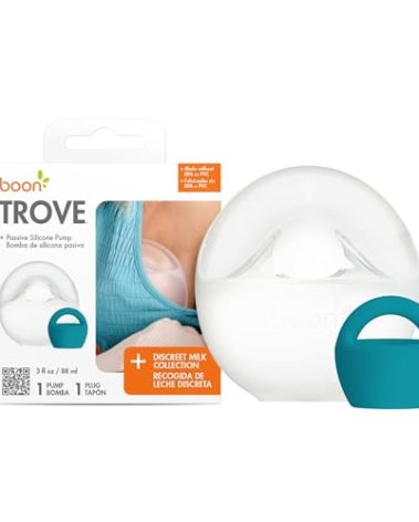 Boon Trove Silicone Manual Breast Pump - Passive Milk Collector - Hands Free Breast Pump for Nursing - Breastfeeding Essentials - 1 Count
