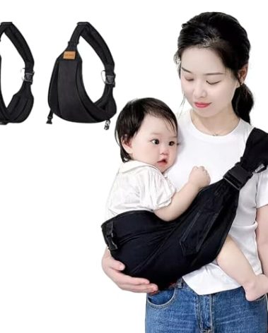 Baby Sling Carrier,Toddler Carrier,Baby Sling,Portable and Adjustable Non-Slip Hip Seat Carriers 10-45lbs(Black,Cloth)