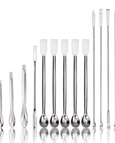 15Pcs Stainless Steel Lab Spatula Micro Scoop Reagent Laboratory Mixing Spatula 22cm Long Sampling Spoon