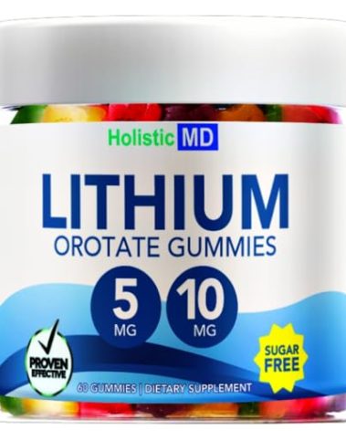 Lithium Orotate 5mg 10mg | for Men Women Kids | Lithium Orotate clinically Studied Chelated High Biovalable | 3 Flavors Sugar Free Vegan Gummies 60 ct