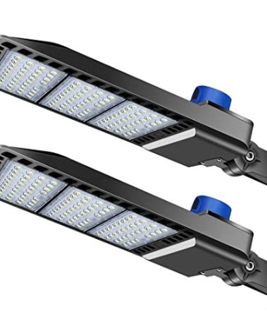 Juyace 300W LED Parking Lot Light Dusk to Dawn Outdoor Lighting Wall Mount Exterior Flood Commercial Outside IP65 100-277V for Shoebox Street Security Area (2 Pack)