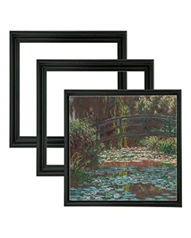 Jerry's Artarama Cardinali Renewal Core Floater Frame for 3/4" Deep Canvas - 3-Pack, 4x4 Black - Open Back, Gallery Presentation Floating Frame for Canvas Painting