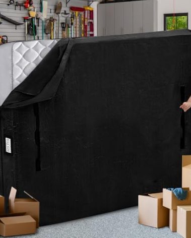 Mattress Bags for Moving and Storage, BETU Twin Mattress Protector Waterproof Mattress Cover with 8 Heavy Duty Handles and Zipper Extra Thick Moving Supplies for Dorm Bed Reusable (77x42x13.5 Black)