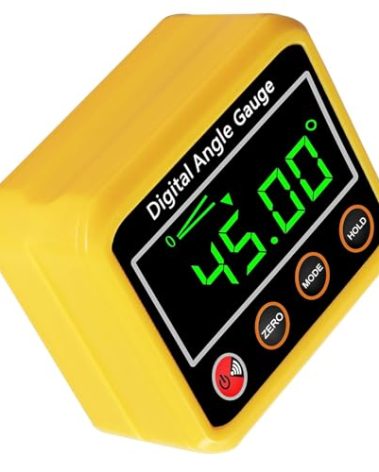 Magnetic Digital Angle Finder Protractor Inclinometer - Cube Digital Level Angle Gauge with Magnetic Base and Backlight - Precision Level Box for Woodworking, Construction, Machinery, Masonry (yellow)