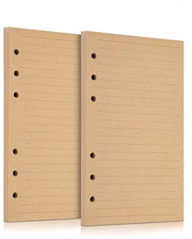 OMEYA A6 Refill Paper, 320 Pages A6 Loose Leaf Paper 6 Hole Notebook Refills for 6 Ring Refillable Binder Notebook Planner Diary Journals Painting Personal Organiser-Line Pages