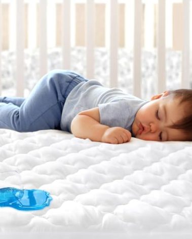 Crib Mattress Protector Sheets Fitted Waterproof Crib Mattress Pad Cover, Noiseless & Machine Wash 100% Absorbent Crib/Toddler Mattress Protector Sheet Quilted, White, 52" x 28"