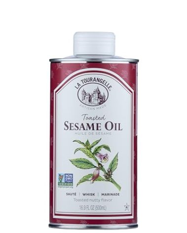 La Tourangelle, Toasted Sesame Oil, Great for Cooking, Add to Noodles, Stir-Fry, Vegetables, Vinaigrettes, and Marinades, 16.9 Fl Oz